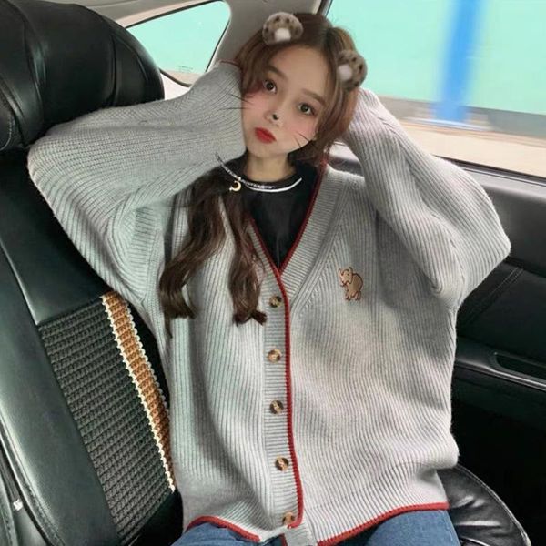 spring and autumn cardigan sweater women 2021new korean version loose outer coat baby elephant sweater button casual jacket, White
spring and autumn cardigan sweater women 2021new korean version loose outer coat baby elephant sweater button casual jacket, White