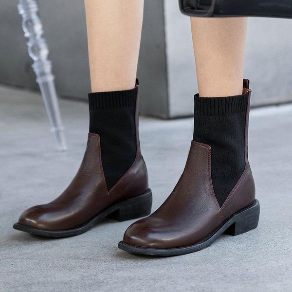 elegant genuine leather ankle boots 2020 autumn winter square heels shoes women quality brand office lady shoes woman, Black
elegant genuine leather ankle boots 2020 autumn winter square heels shoes women quality brand office lady shoes woman, Black