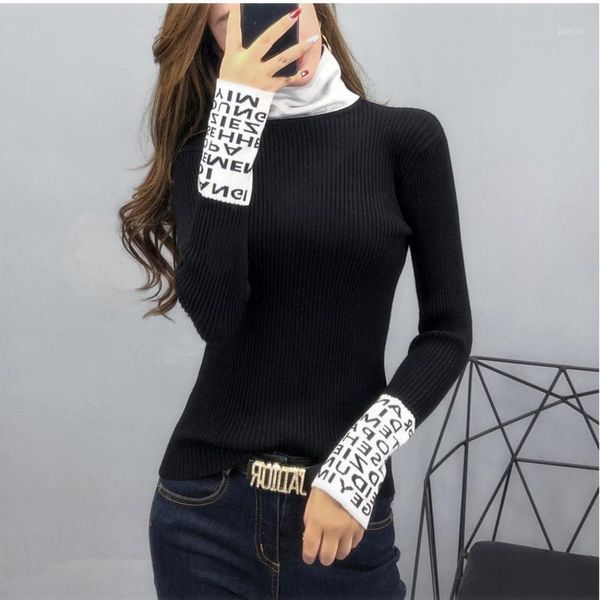 #6229 black grey white yellow autumn winter sweater women turtleneck pullovers tight knitted sweater femme harajuku warm slim1, White;black
#6229 black grey white yellow autumn winter sweater women turtleneck pullovers tight knitted sweater femme harajuku warm slim1, White;black