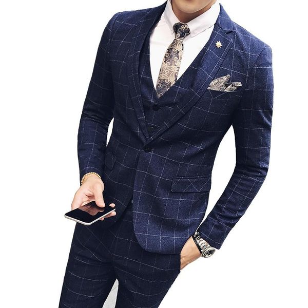 jackets + vest + pants ) men fashion boutique plaid business suit slim three-piece suitgroom wedding dress high-end suit, White;black
jackets + vest + pants ) men fashion boutique plaid business suit slim three-piece suitgroom wedding dress high-end suit, White;black