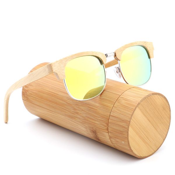 fashion ladies anti-uv bamboo sunglasses colored lens semi-rimless women men's polarized travel sun glasses with wood box, White;black
fashion ladies anti-uv bamboo sunglasses colored lens semi-rimless women men's polarized travel sun glasses with wood box, White;black