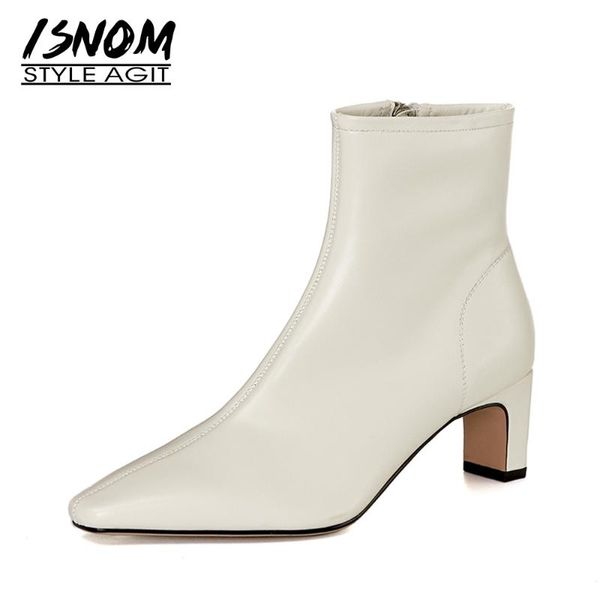 boots isnom ladies ankle real leather shoes woman med heels booties elegant pointed toe slim boot women soft, Black
boots isnom ladies ankle real leather shoes woman med heels booties elegant pointed toe slim boot women soft, Black
