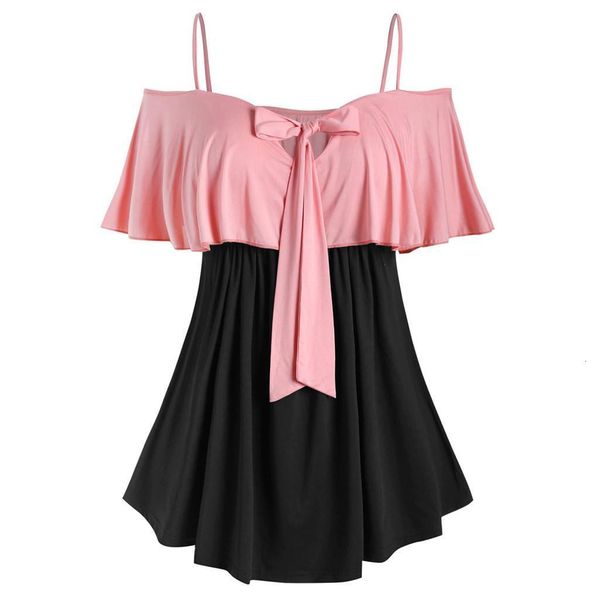 plus size two tone bowknot ruffled t shirt spaghetti strap tee half sleeve women's plus size t-shirts 2020 long shirt, White
plus size two tone bowknot ruffled t shirt spaghetti strap tee half sleeve women's plus size t-shirts 2020 long shirt, White