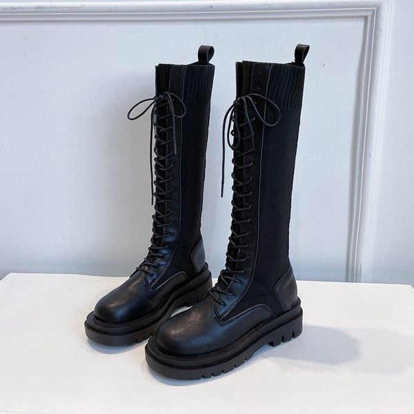 2021 winter motocyle women platform boots platform knee high long sock boots pu leather ankle waterproof boot shoes, Black
2021 winter motocyle women platform boots platform knee high long sock boots pu leather ankle waterproof boot shoes, Black