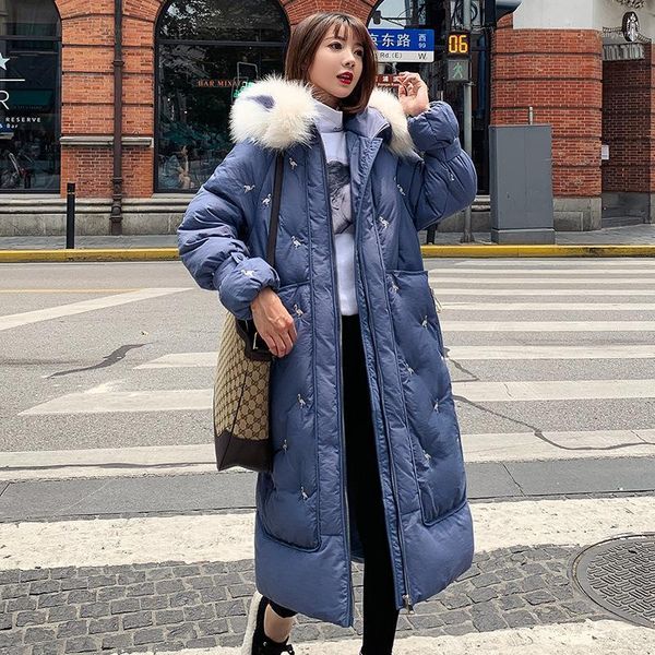 animal pattern embroidery x-long hooded parka jacket women warm thicken with fur collar ladies winter parka coat 2020 new1, Black
animal pattern embroidery x-long hooded parka jacket women warm thicken with fur collar ladies winter parka coat 2020 new1, Black
