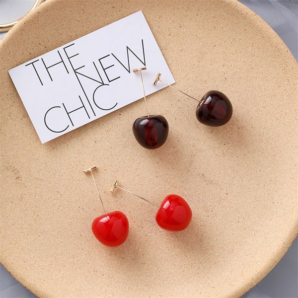 cute simulation red cherry sweet resin gold color for women girl student fruit 1pair dangle earring gift, Silver
cute simulation red cherry sweet resin gold color for women girl student fruit 1pair dangle earring gift, Silver