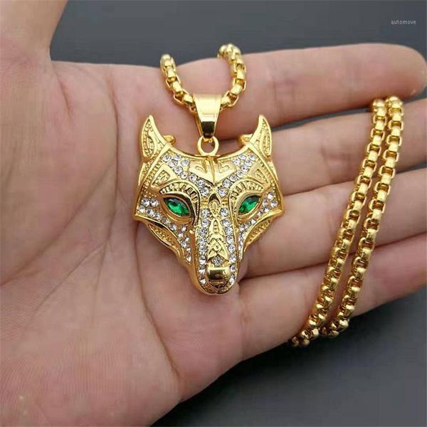 men stainless steel necklace gold color viking wolf head necklace pendant with chain iced out norse talisman ethnic jewelry1, Silver
men stainless steel necklace gold color viking wolf head necklace pendant with chain iced out norse talisman ethnic jewelry1, Silver