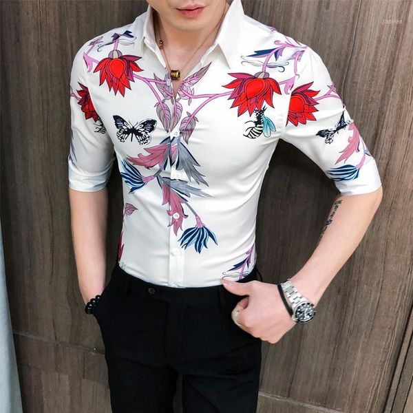 shirt for man personality floral middle sleeve blouse male youth lapel slim mens shirts new arrival black white1, White;black
shirt for man personality floral middle sleeve blouse male youth lapel slim mens shirts new arrival black white1, White;black