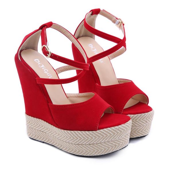 2021 new fashionable woman straw sandals fish mouth wedge heels 12cm party women's shoes size 35-42 vvzg, Black
2021 new fashionable woman straw sandals fish mouth wedge heels 12cm party women's shoes size 35-42 vvzg, Black