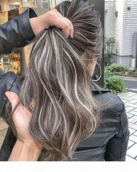 est ash gray human hair ponytail hairpiece salt and pepper natural highlights wet wavy wraps around grey hair ponytail for youg girl, Black
est ash gray human hair ponytail hairpiece salt and pepper natural highlights wet wavy wraps around grey hair ponytail for youg girl, Black