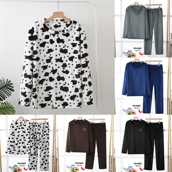 50-100kg flannel men's pajamas winter plus velvet long sleeve sleepwear male homewear plus size thicken pajama pants 2 piece set q1216, Black;white
50-100kg flannel men's pajamas winter plus velvet long sleeve sleepwear male homewear plus size thicken pajama pants 2 piece set q1216, Black;white