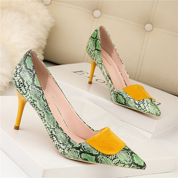 thin 2020 springtime green woman 7cm high-heeled female pumps elegant serpentine big-size heels shoes snake print bombs e8fd, Black
thin 2020 springtime green woman 7cm high-heeled female pumps elegant serpentine big-size heels shoes snake print bombs e8fd, Black