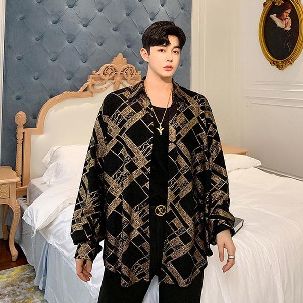 pattern loose business casual shirt long sleeve gold men hip hop cardigan male vintage fashion dress shirts streetwear b70, White;black
pattern loose business casual shirt long sleeve gold men hip hop cardigan male vintage fashion dress shirts streetwear b70, White;black