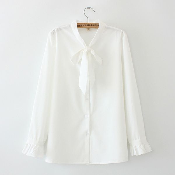 black plus female size long sleeve simple officewear elegant blouses bjkf, White
black plus female size long sleeve simple officewear elegant blouses bjkf, White
