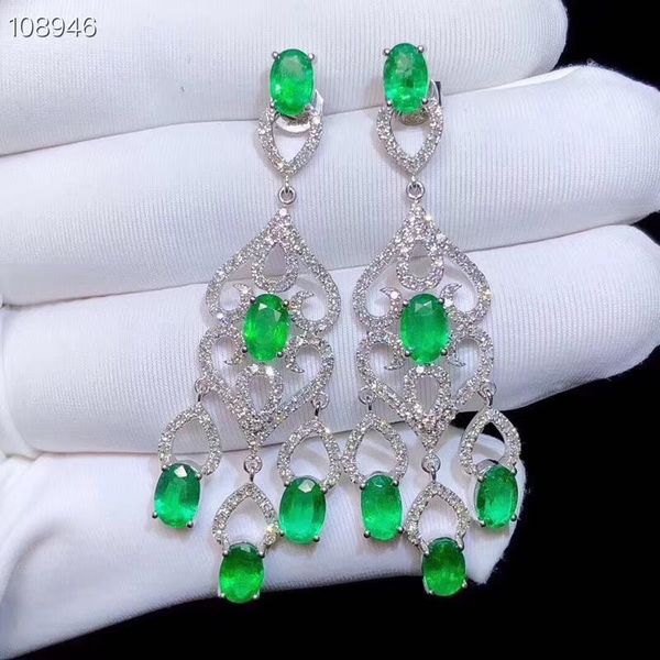 dangle & chandelier kjjeaxcmy fine jewelry 925 silver-inlaid natural emerald earrings supporting detection 
dangle & chandelier kjjeaxcmy fine jewelry 925 silver-inlaid natural emerald earrings supporting detection