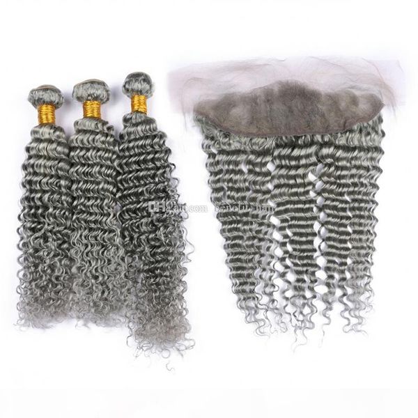 sliver grey ear to ear frontal with deep wave hair extension 4pcs lot peruvian deep curly grey hair 3bundles with closure, Black
sliver grey ear to ear frontal with deep wave hair extension 4pcs lot peruvian deep curly grey hair 3bundles with closure, Black