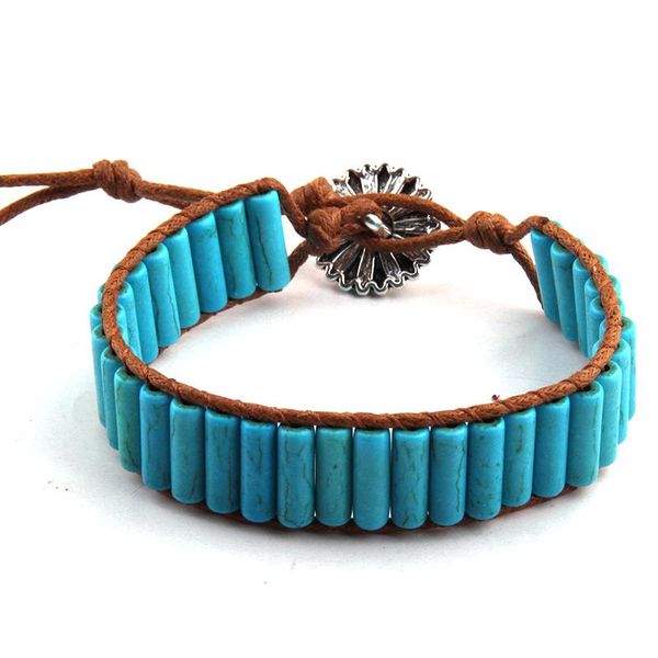 beaded, strands beautiful fashion blue cylindrical stones wrap bracelet wraps leather for women, Black
beaded, strands beautiful fashion blue cylindrical stones wrap bracelet wraps leather for women, Black