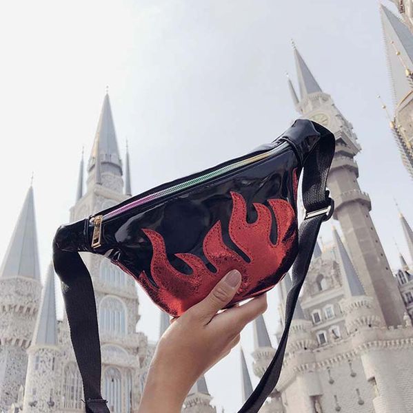 women pu waist bags cross body chest bagnew flame patten laser fanny packs 3colors
women pu waist bags cross body chest bagnew flame patten laser fanny packs 3colors
