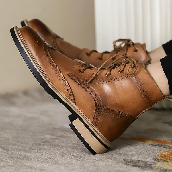 boots genuine leather women hollow out flowers brogues platformed street marteens biker botas mujer 2021 autumn, Black
boots genuine leather women hollow out flowers brogues platformed street marteens biker botas mujer 2021 autumn, Black