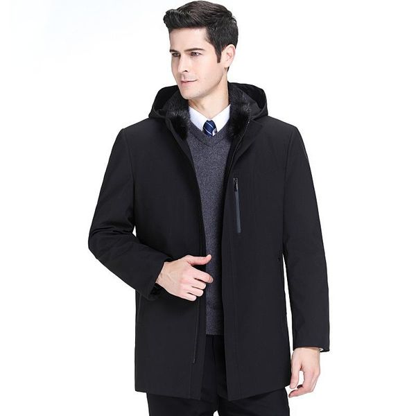 middle aged and old people's down jacket men's thickened medium length living face collar white duck down father's, Black
middle aged and old people's down jacket men's thickened medium length living face collar white duck down father's, Black