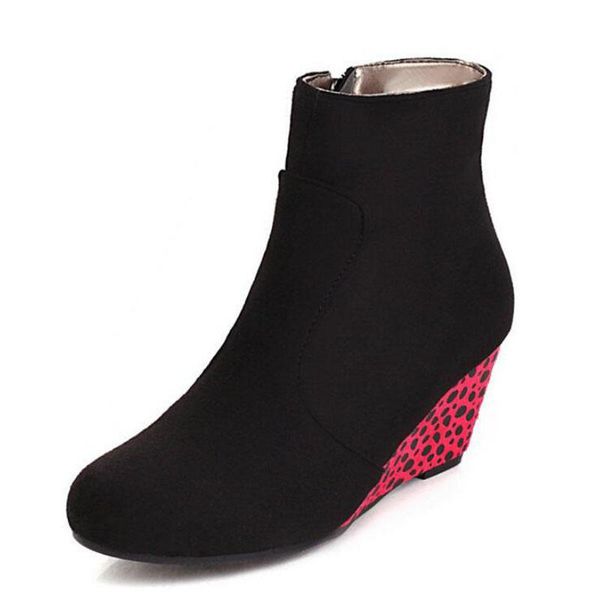 boots black suede round toe booties spring and autumn women ankle footwear wedges high heels shoes woman bota feminina 34~43
boots black suede round toe booties spring and autumn women ankle footwear wedges high heels shoes woman bota feminina 34~43