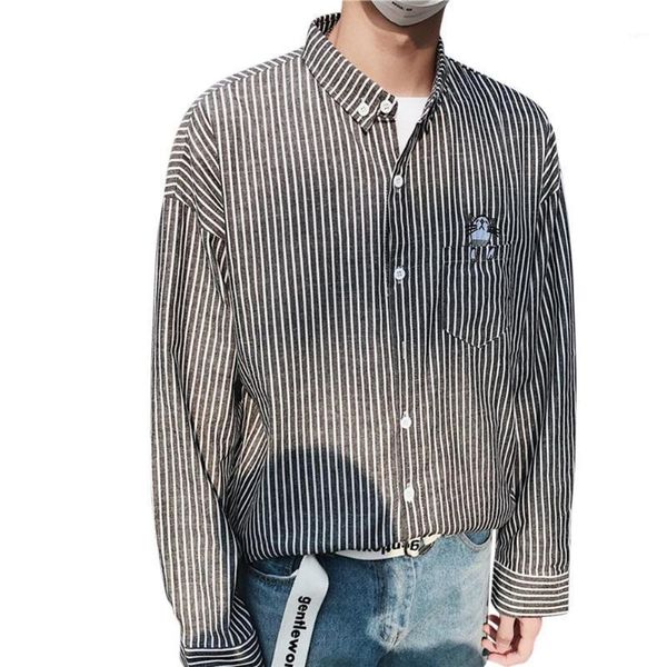 missky 2020 new spring autumn men shirt striped pattern loose long sleeve all matching shirts single-breasted male clothes1, White;black
missky 2020 new spring autumn men shirt striped pattern loose long sleeve all matching shirts single-breasted male clothes1, White;black