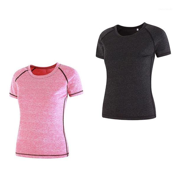 women elastic sports t-shirt short sleeve quick dry loose yoga fitness running sports shirt round neck dance shirt1, Black;blue
women elastic sports t-shirt short sleeve quick dry loose yoga fitness running sports shirt round neck dance shirt1, Black;blue
