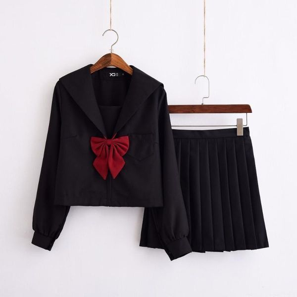 clothing sets 2021 black student uniform with red bow tie long sleeve sailor suit costume japanese school girl uniform1, White
clothing sets 2021 black student uniform with red bow tie long sleeve sailor suit costume japanese school girl uniform1, White