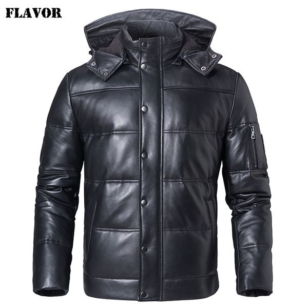 flavor men's real leather down coat men genuine sheepskin biker winter warm leather coat with removable hood 201216, Black
flavor men's real leather down coat men genuine sheepskin biker winter warm leather coat with removable hood 201216, Black