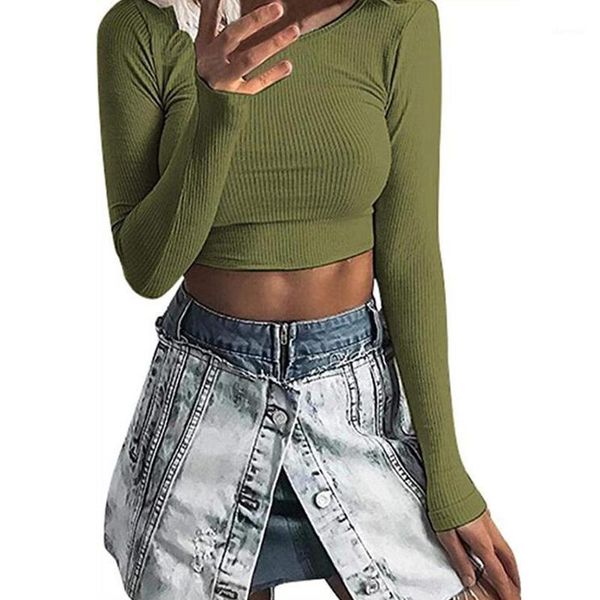 women long sleeve t-shirts knitted round neck slim crop fashion spring autumn solid knitting tees female1, White
women long sleeve t-shirts knitted round neck slim crop fashion spring autumn solid knitting tees female1, White