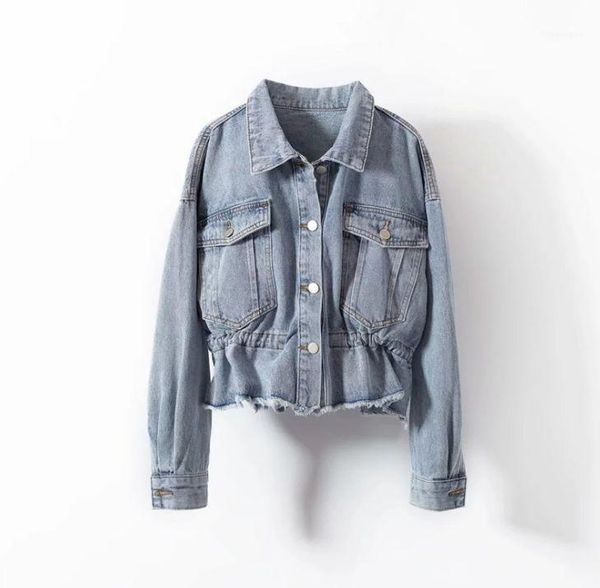 hcbless new denim jacket 2020 autumn women's waist with a hem hem large pocket denim jacket women's short1, Black;brown
hcbless new denim jacket 2020 autumn women's waist with a hem hem large pocket denim jacket women's short1, Black;brown