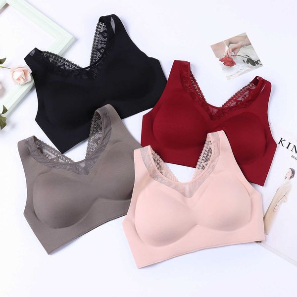 thai latex underwear women's seamless bra, Red;black
