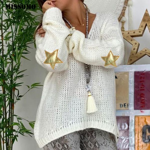 sweater women knit star print v neck long sleeve sweater loose letter knit sweater jumper ladies casual fall cashmere, White;black
sweater women knit star print v neck long sleeve sweater loose letter knit sweater jumper ladies casual fall cashmere, White;black