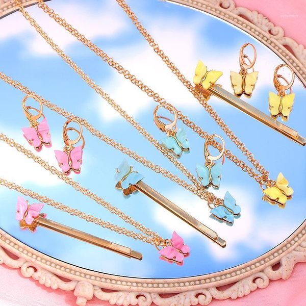 flatfoosie 2020 new acrylic butterfly pendant necklace earrings hairpin sets for women girls multicolor jewelry set gifts1, Silver
flatfoosie 2020 new acrylic butterfly pendant necklace earrings hairpin sets for women girls multicolor jewelry set gifts1, Silver