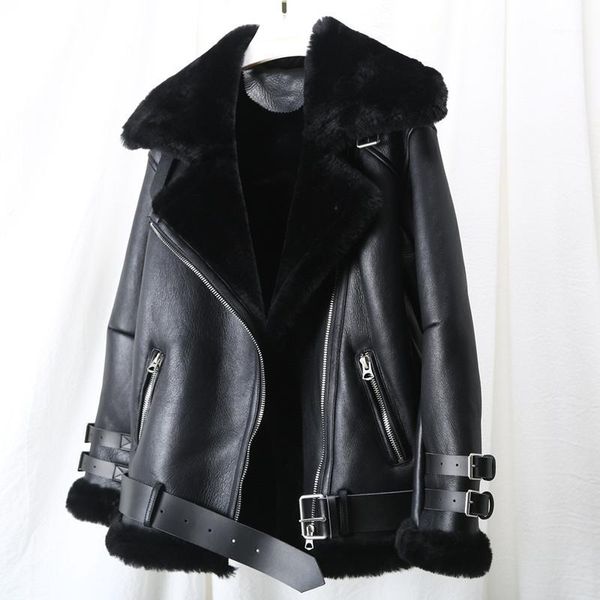 bomber lamb fur winter real leather jacket women 2020 new sheepskin double face shearling coat oversized genuine leather jackets1, Black
bomber lamb fur winter real leather jacket women 2020 new sheepskin double face shearling coat oversized genuine leather jackets1, Black