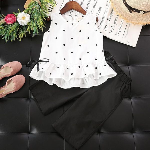 girls clothes sets summer polka dot children sleeveless vest + ankle-length pants kids suit fashion 3-8t children clothes1, White
girls clothes sets summer polka dot children sleeveless vest + ankle-length pants kids suit fashion 3-8t children clothes1, White