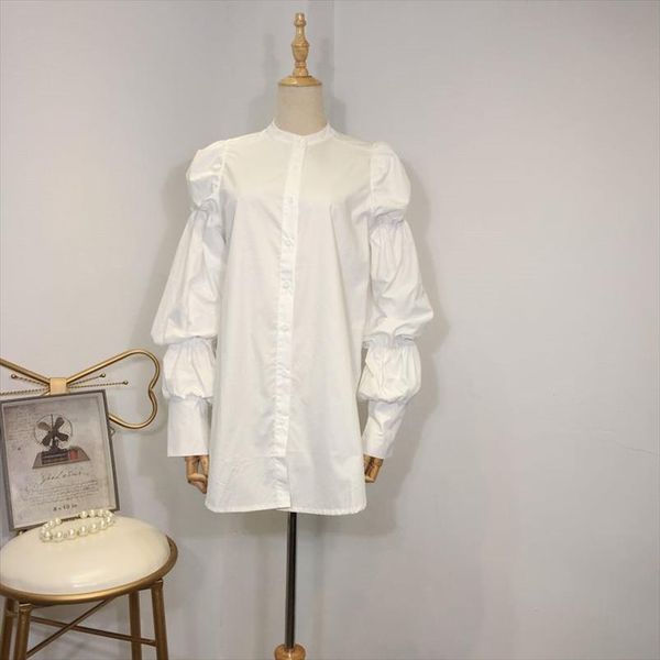 blouse for women vintage elegant puff sleeve long sleeve solid color korean style chic 2020 new fashion shirts for autumn, White
blouse for women vintage elegant puff sleeve long sleeve solid color korean style chic 2020 new fashion shirts for autumn, White