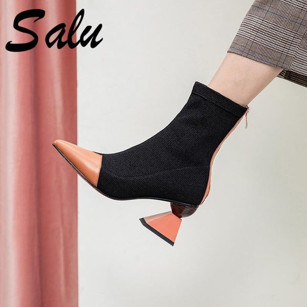 boots salu brand pointed toe starge heels women ankle zipper classic western fashion party office shoes woman, Black
boots salu brand pointed toe starge heels women ankle zipper classic western fashion party office shoes woman, Black