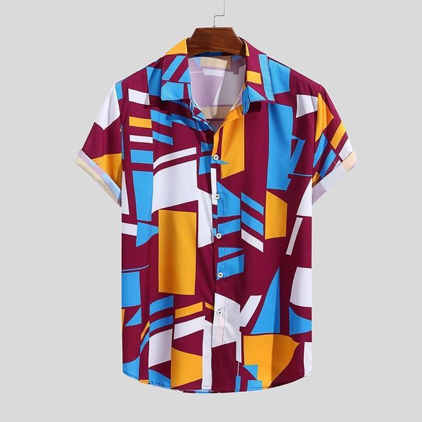 summer men hawaiian shirt streetwear geometric print short sleeve camisa slim fit beach shirts for men 2020, White;black
summer men hawaiian shirt streetwear geometric print short sleeve camisa slim fit beach shirts for men 2020, White;black