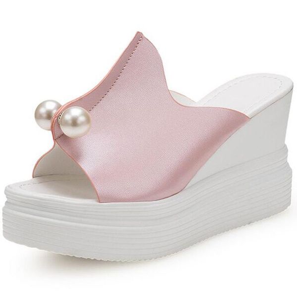 sandals nice summer wedge women antiskid large base platform shoes high heels fish mouth string beads female slippers, Black
sandals nice summer wedge women antiskid large base platform shoes high heels fish mouth string beads female slippers, Black