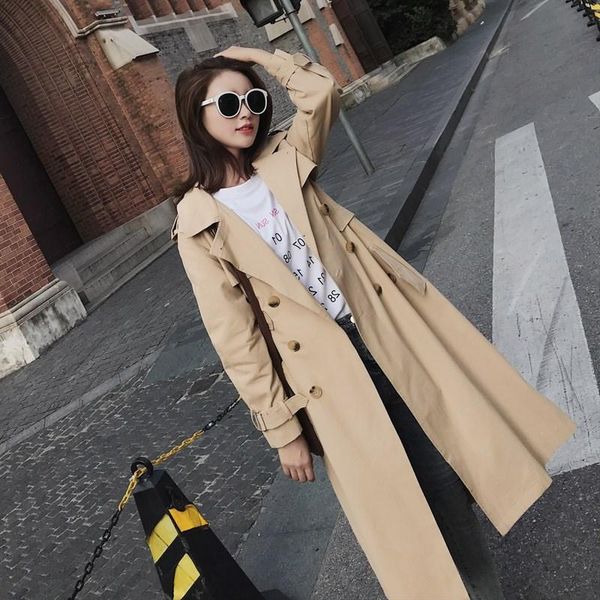 khaki women's windbreaker jacket 2021 new mid-length autumn and winter over-the-knee temperament coat all-match, Tan;black
khaki women's windbreaker jacket 2021 new mid-length autumn and winter over-the-knee temperament coat all-match, Tan;black