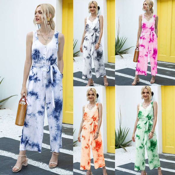 summer 2020 tie dye jumpsuit casual waist closing one-piece pants for women, Black;gray
summer 2020 tie dye jumpsuit casual waist closing one-piece pants for women, Black;gray
