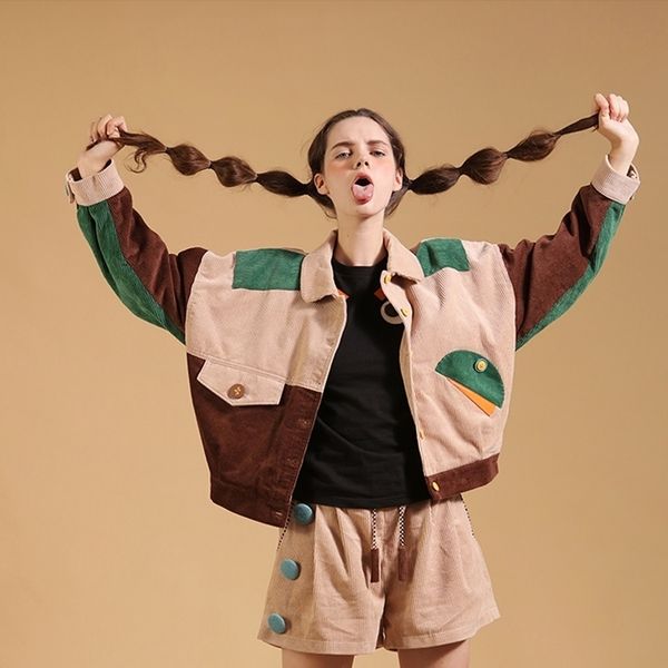 vintage autumn winter warm color block women corduroy jacket patched pocket thick basic coat harajuku new single-breasted 201026, Black;brown
vintage autumn winter warm color block women corduroy jacket patched pocket thick basic coat harajuku new single-breasted 201026, Black;brown