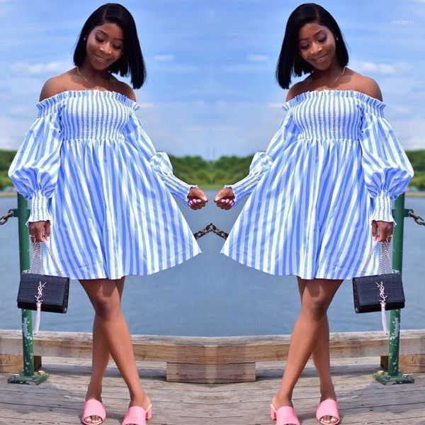 2020 new women summer stripes print off shoulder lantern long sleeve big swing mini dress bohemian beach fashion dresses1, Red
2020 new women summer stripes print off shoulder lantern long sleeve big swing mini dress bohemian beach fashion dresses1, Red