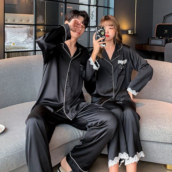 spring autumn new male pajamas set casual satin 2pcs sleepwear shirt&pants silky nightwear home clothes soft pijamas sleep suit, Black;red
spring autumn new male pajamas set casual satin 2pcs sleepwear shirt&pants silky nightwear home clothes soft pijamas sleep suit, Black;red