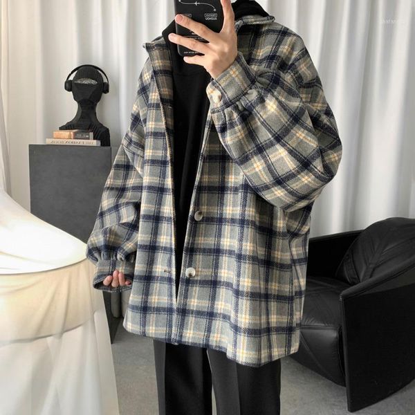 spring plaid jacket men's fashion retro casual lapel jackets mens streetwear loose hip hop bomber jacket men clothes outwear1, Black;brown
spring plaid jacket men's fashion retro casual lapel jackets mens streetwear loose hip hop bomber jacket men clothes outwear1, Black;brown