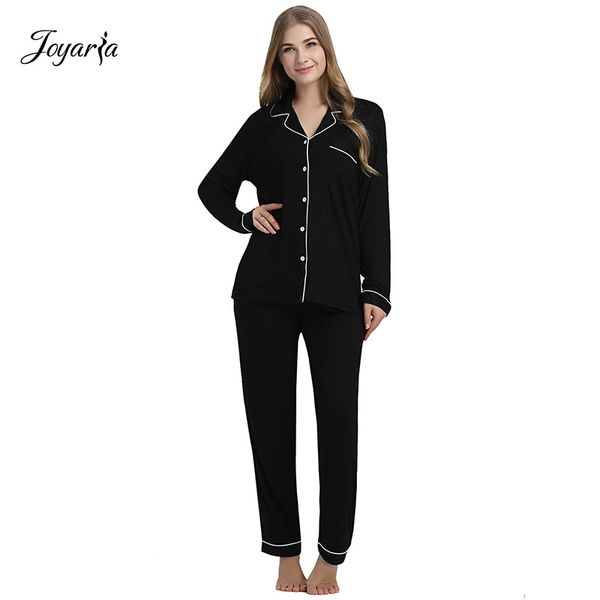 joyaria pajama sets women long sleeve sleepwear button down pj pants set soft bamboo female night suit pjs women pyjamas femmes y200708, Black;red
joyaria pajama sets women long sleeve sleepwear button down pj pants set soft bamboo female night suit pjs women pyjamas femmes y200708, Black;red