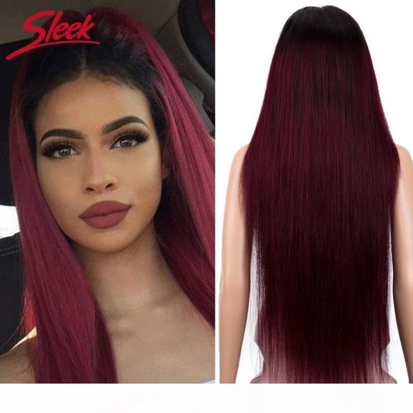 sleek brazilian remy 13x4 lace front human hair wigs long 30 inch ombre t1b 99j straight 150% density pre plucked with baby hair, Black;brown
sleek brazilian remy 13x4 lace front human hair wigs long 30 inch ombre t1b 99j straight 150% density pre plucked with baby hair, Black;brown