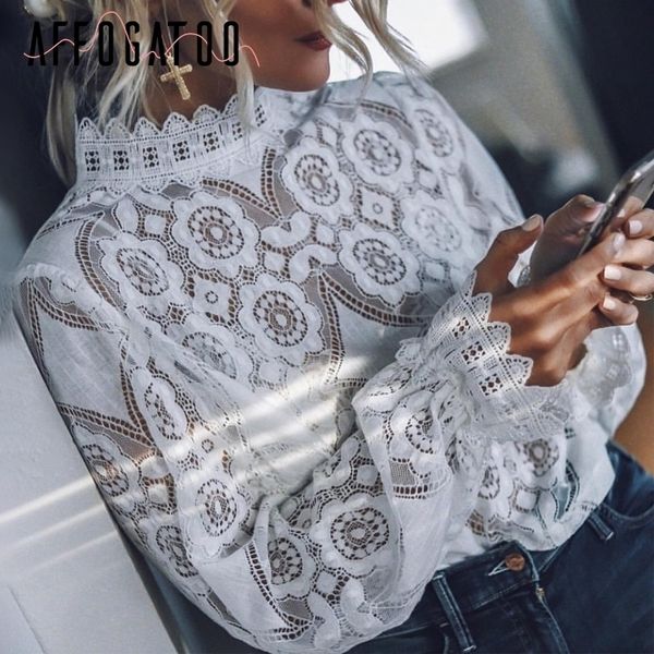 affogatoo elegant lace summer white blouse shirt women hollow out embroidery feminine blouses vintage casual female y200622
affogatoo elegant lace summer white blouse shirt women hollow out embroidery feminine blouses vintage casual female y200622
