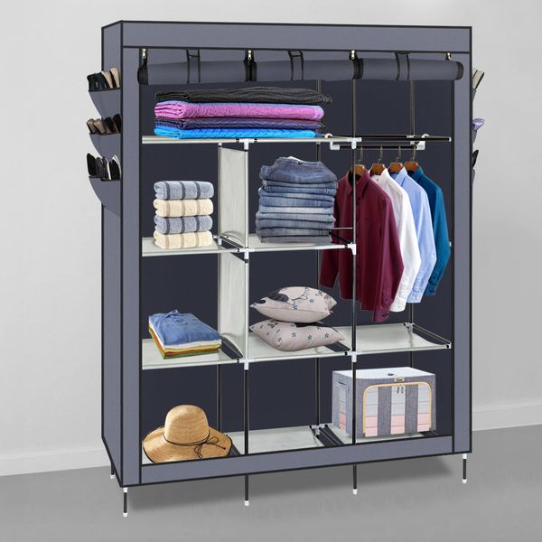 69 inch portable closet wardrobe high-leg non-woven fabric rack assemble cloth wardrobe storage space organizer cabinet 3 color us stock 
69 inch portable closet wardrobe high-leg non-woven fabric rack assemble cloth wardrobe storage space organizer cabinet 3 color us stock